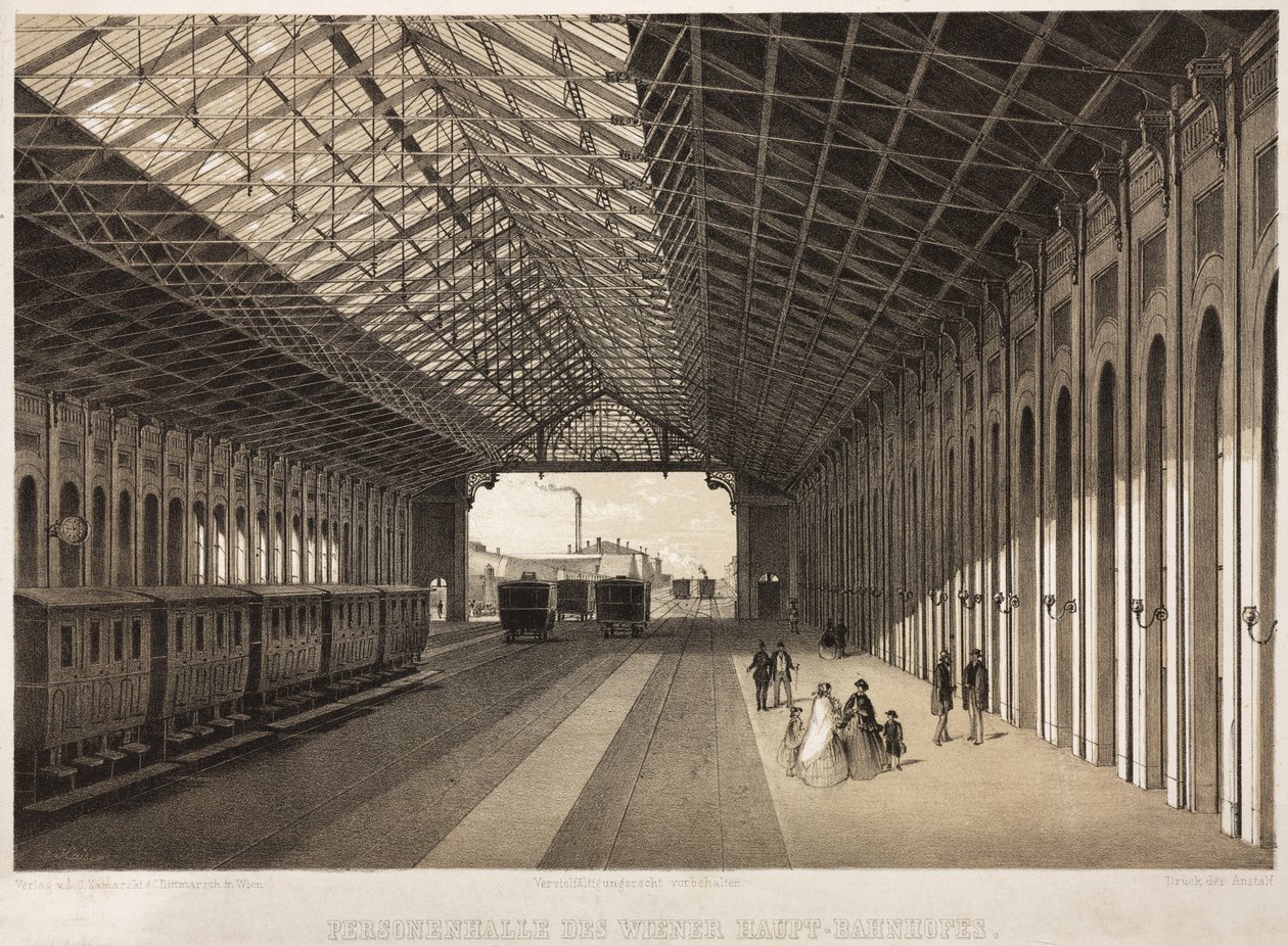 Innenansicht des Zentralbahnhofs, Wien von German School