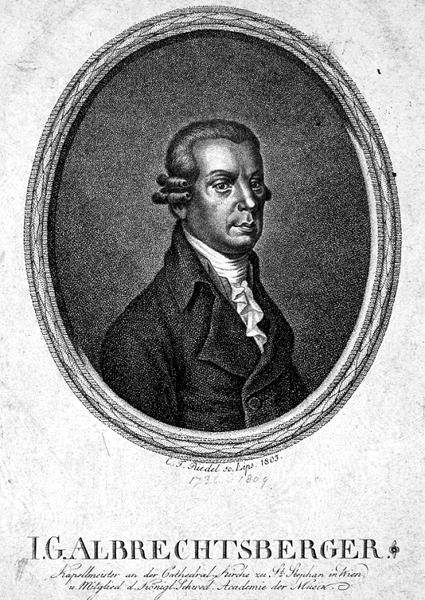 Johann Georg Albrechtsberger (1736-1809), graviert von C.F. Riedel von German School