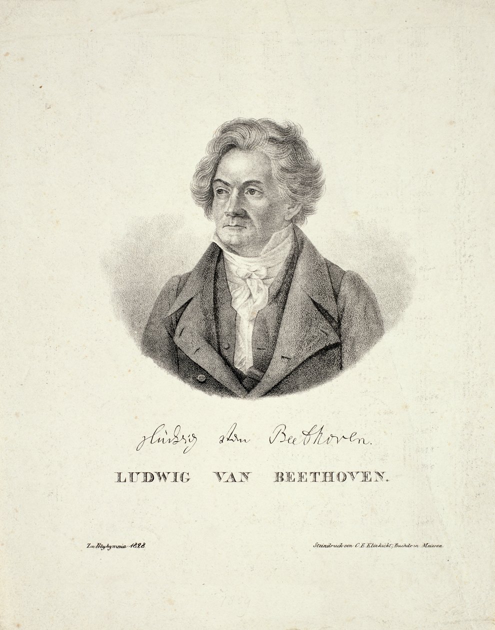 Ludwig van Beethoven (1770-1827) graviert von C.F. Klinkicht von German School