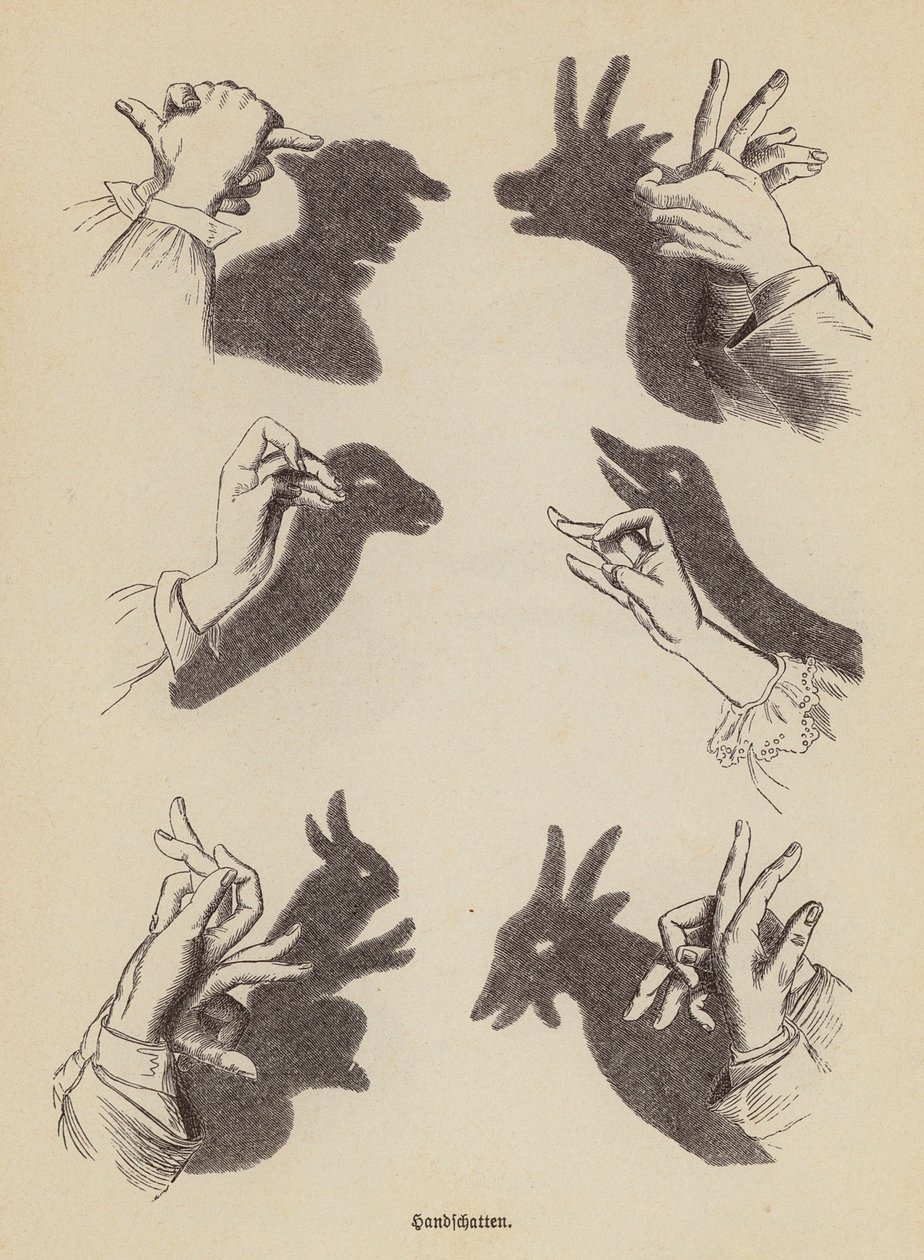 Schattenfiguren mit den Händen machen von German School