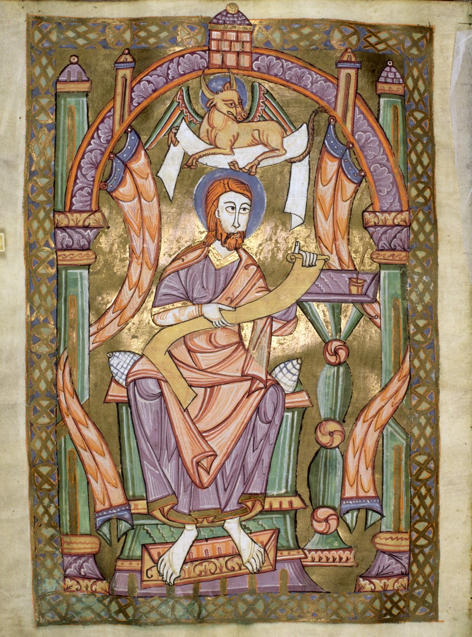 Ms Czart 1207 IV fol CXIXv St. Lukas der Evangelist, aus dem Evangeliarium der Kathedrale von Plock, ca. 1075 von German School