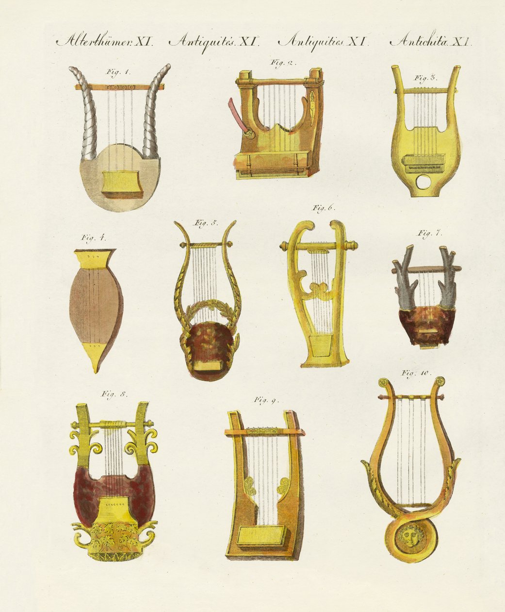 Musikinstrumente der Antike -- Leiern und Zithern von German School