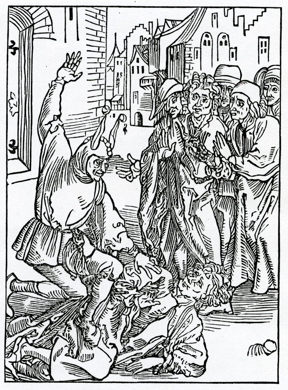 Von der Zerstörung und Verletzung von Freundschaft, Illustration aus Alexander Barclays englischer Übersetzung von 