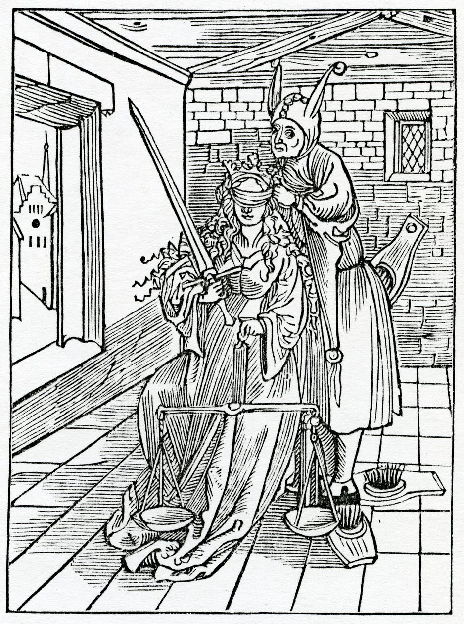 Von großen Streitern im Gesetz um nichtige Dinge, Illustration aus Alexander Barclays englischer Übersetzung von 