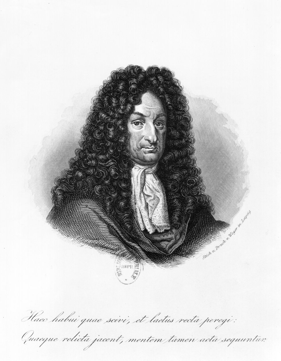Porträt von Gottfried Wilhelm (1646-1716) Baron de Leibniz von German School