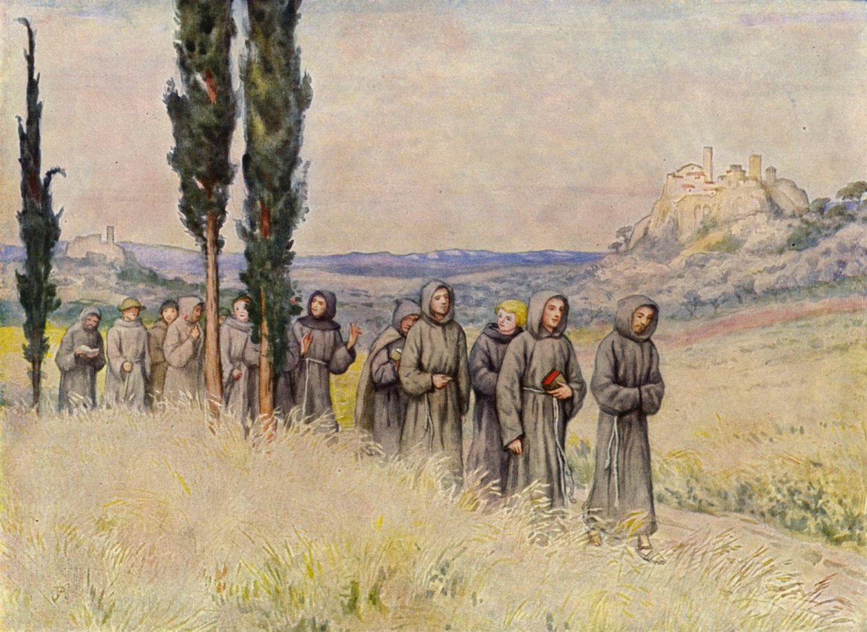 St. Franziskus und seine Anhänger auf dem Weg nach Rom von German School