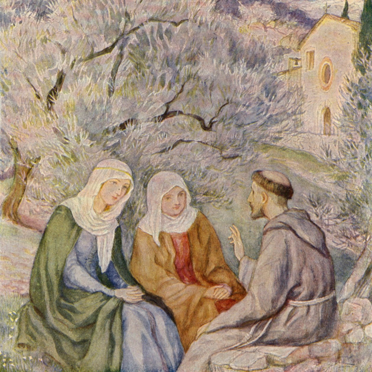 Der heilige Franziskus und die Berufung der heiligen Klara von Assisi von German School
