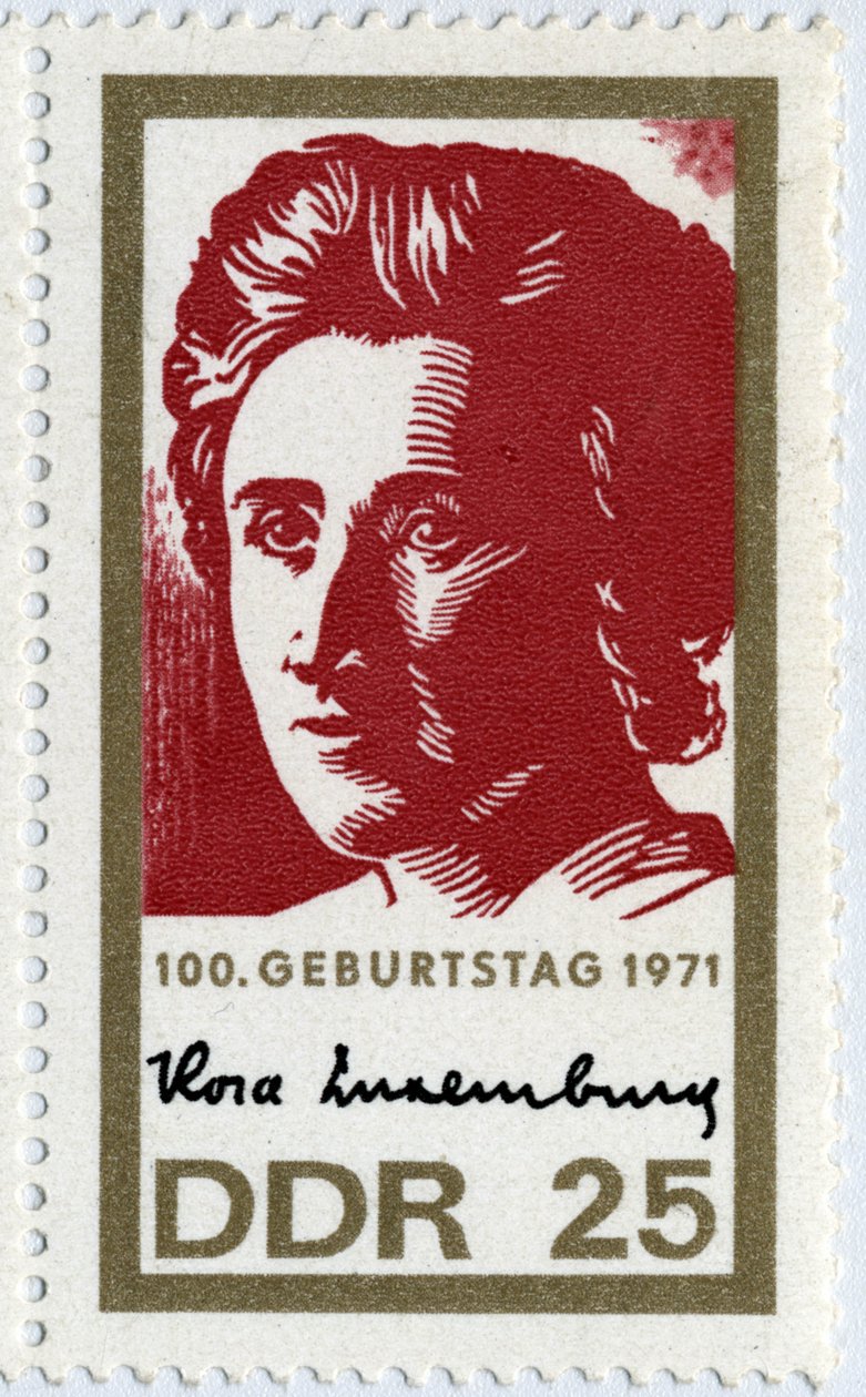 Briefmarke mit Rosa Luxemburg von German School