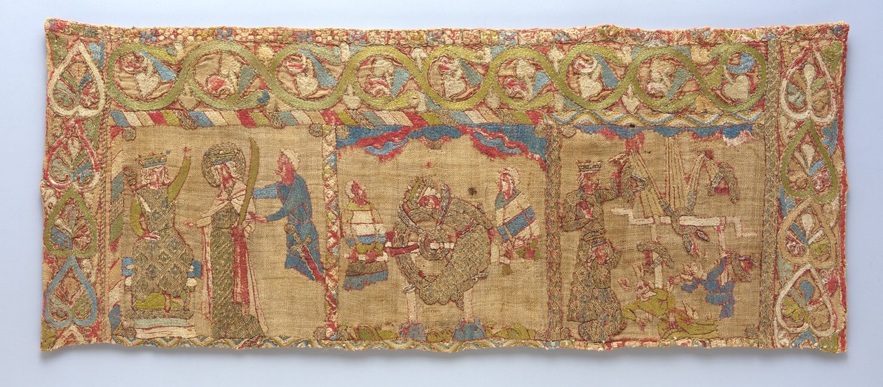 Stola mit dem Martyrium der hl. Katharina, Rheinland, ca. 1200 von German School