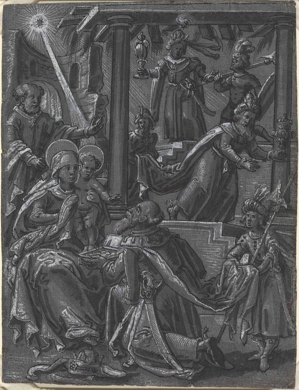 Die Anbetung der Könige [recto] von German School