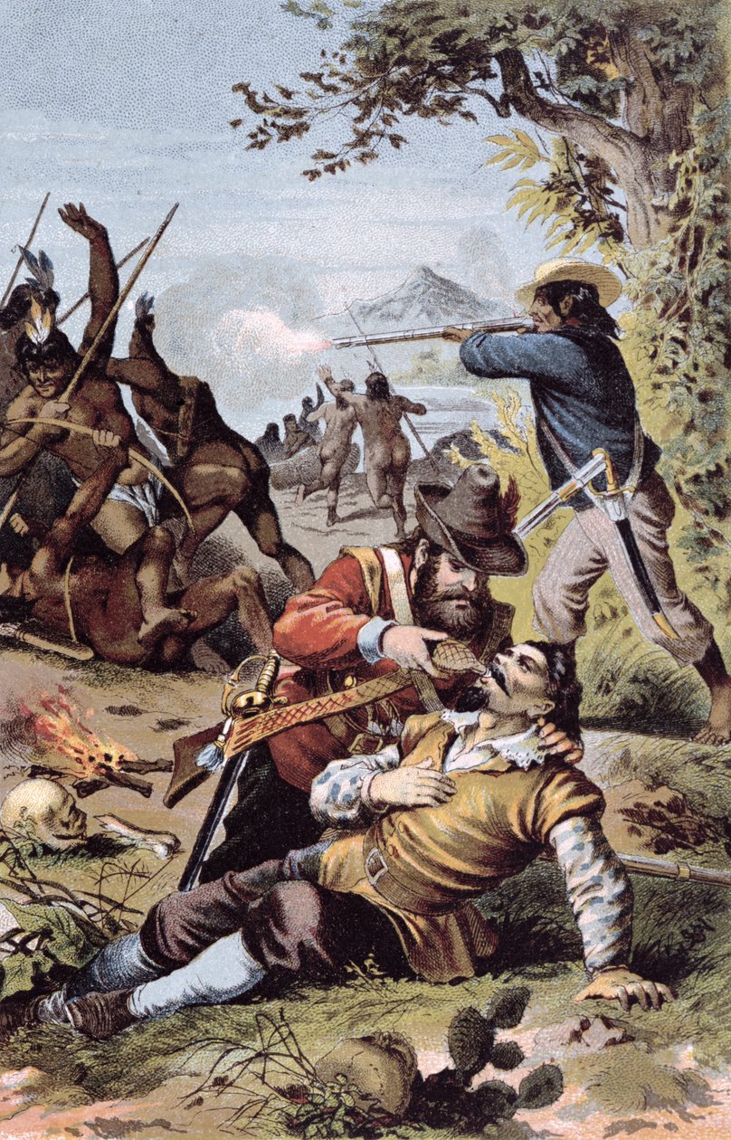 Die Abenteuer von Robinson Crusoe, spätes 19. Jahrhundert von German School