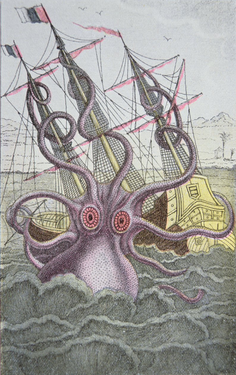 Der Kraken zieht ein Schiff hinunter von German School