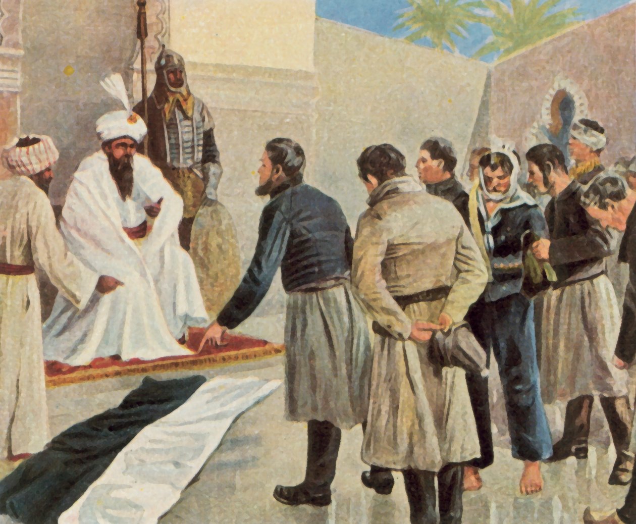 Die preußische Flagge vor dem Sultan von Marokko von German School