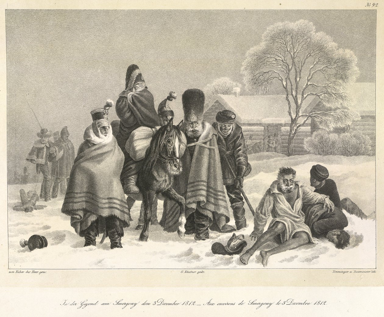 Der Rückzug aus Moskau, 3. Dezember 1812, Illustration aus 