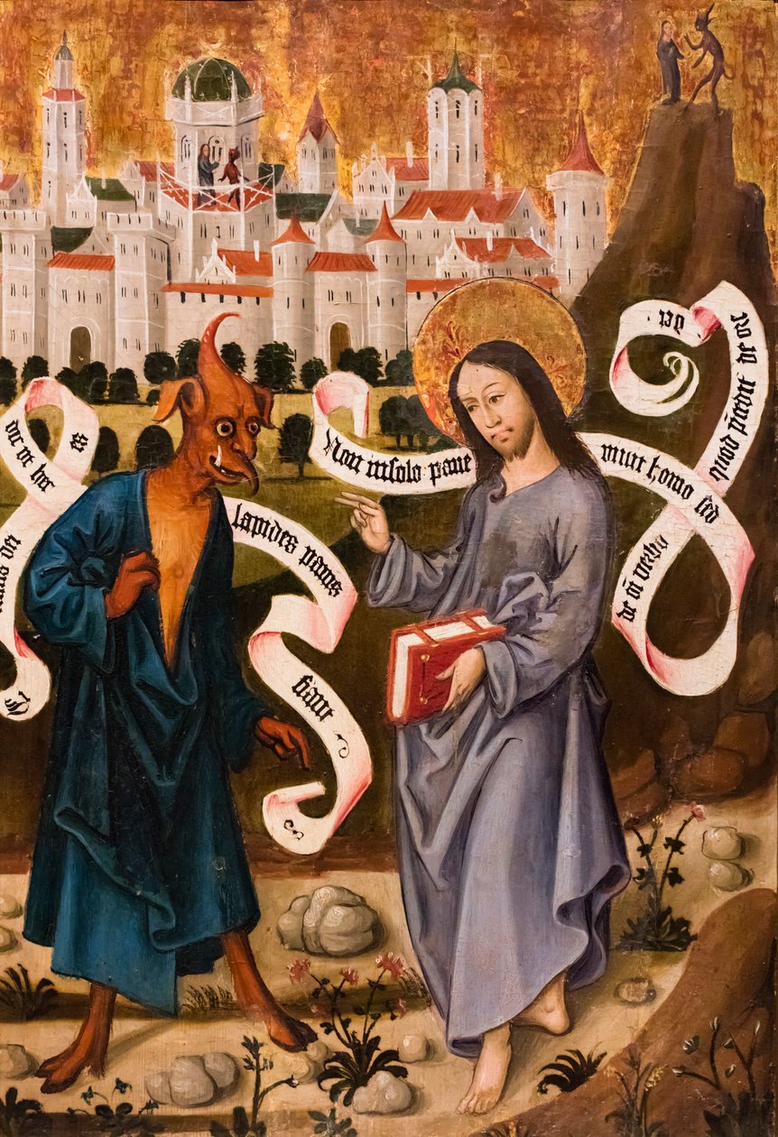 Die Versuchung Christi, um 1490/1500 von German School