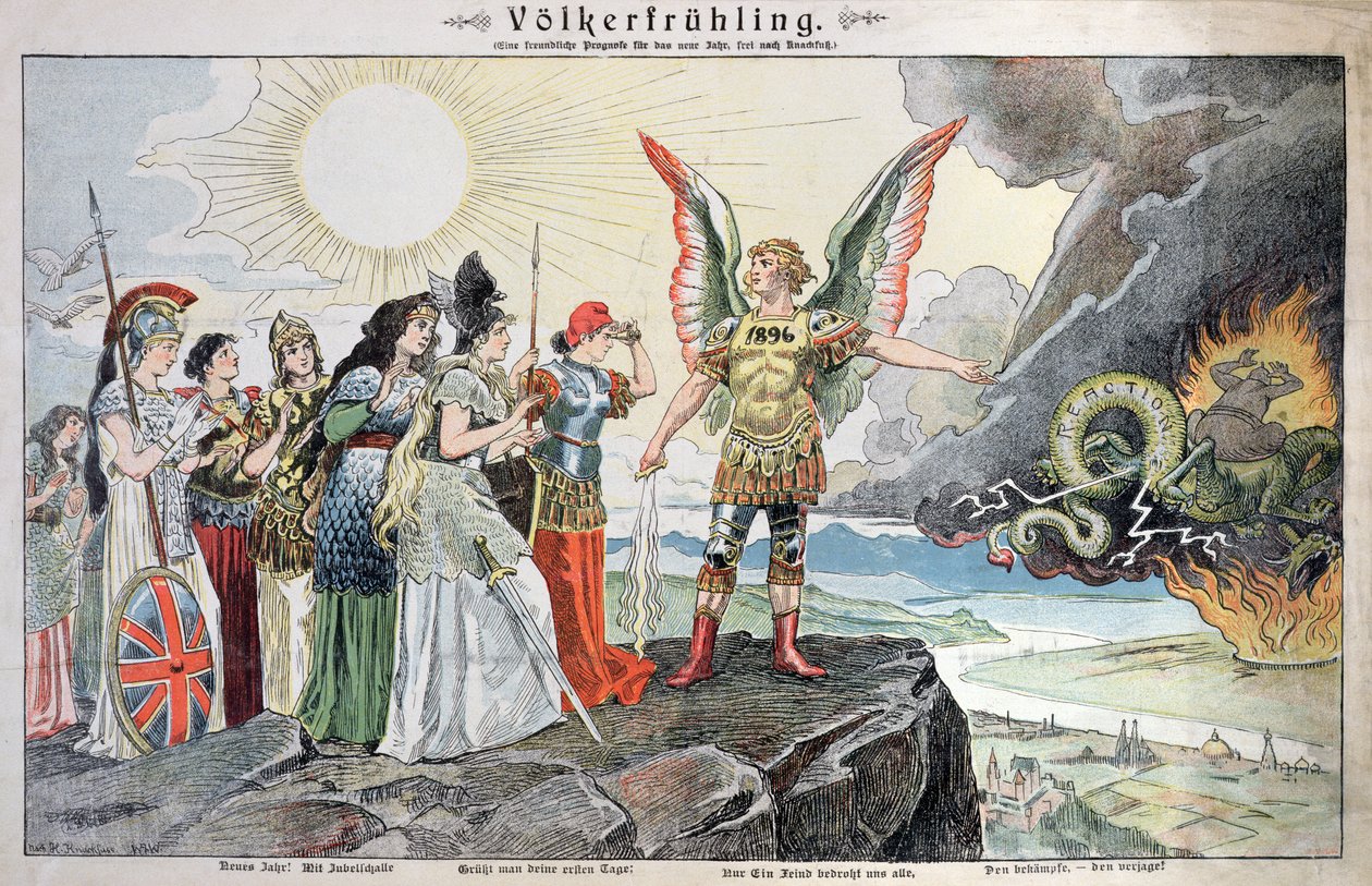 Die Menschen Europas im Frühling, 1896 von German School
