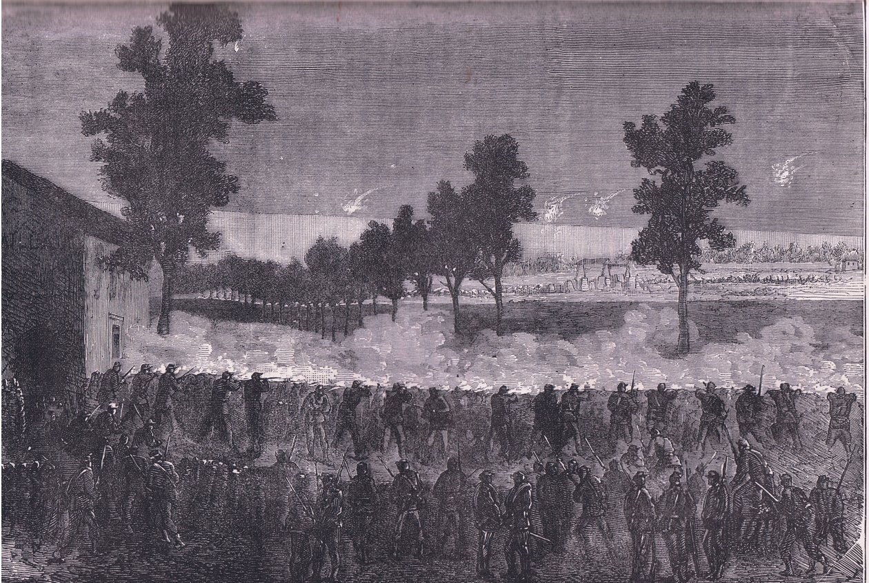 Der Ausfall von Cachan, Cassells Geschichte des Krieges zwischen Frankreich und Deutschland, veröffentlicht von Cassell and Company Limited, ca. 1890 (Lithografie) von German School