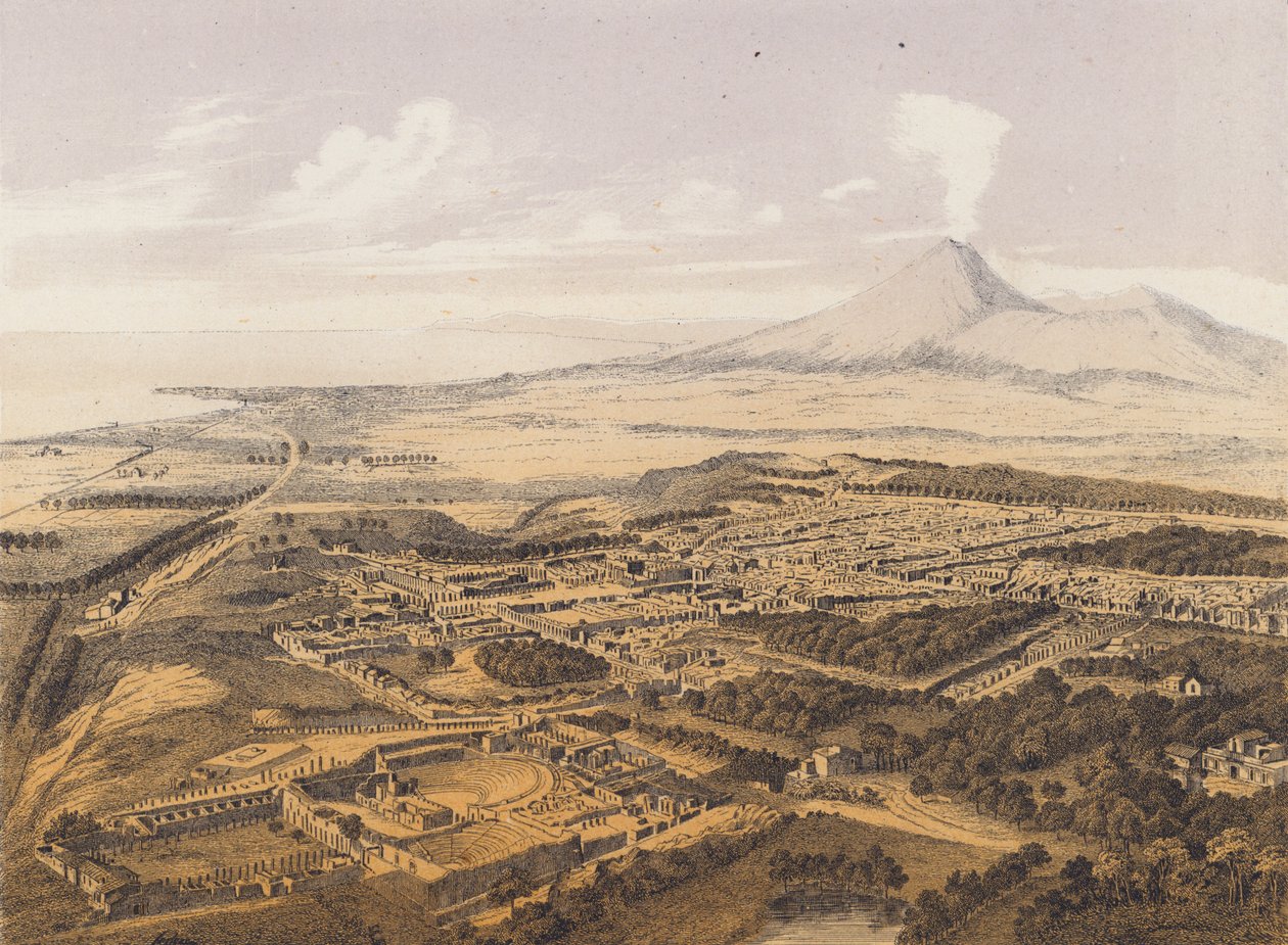 Blick auf Pompeji, Kampanien, Italien von German School