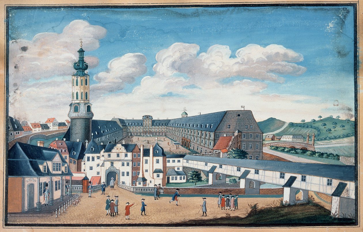 Ansicht von Weimar mit dem Schloss Wilhelmsburg von German School