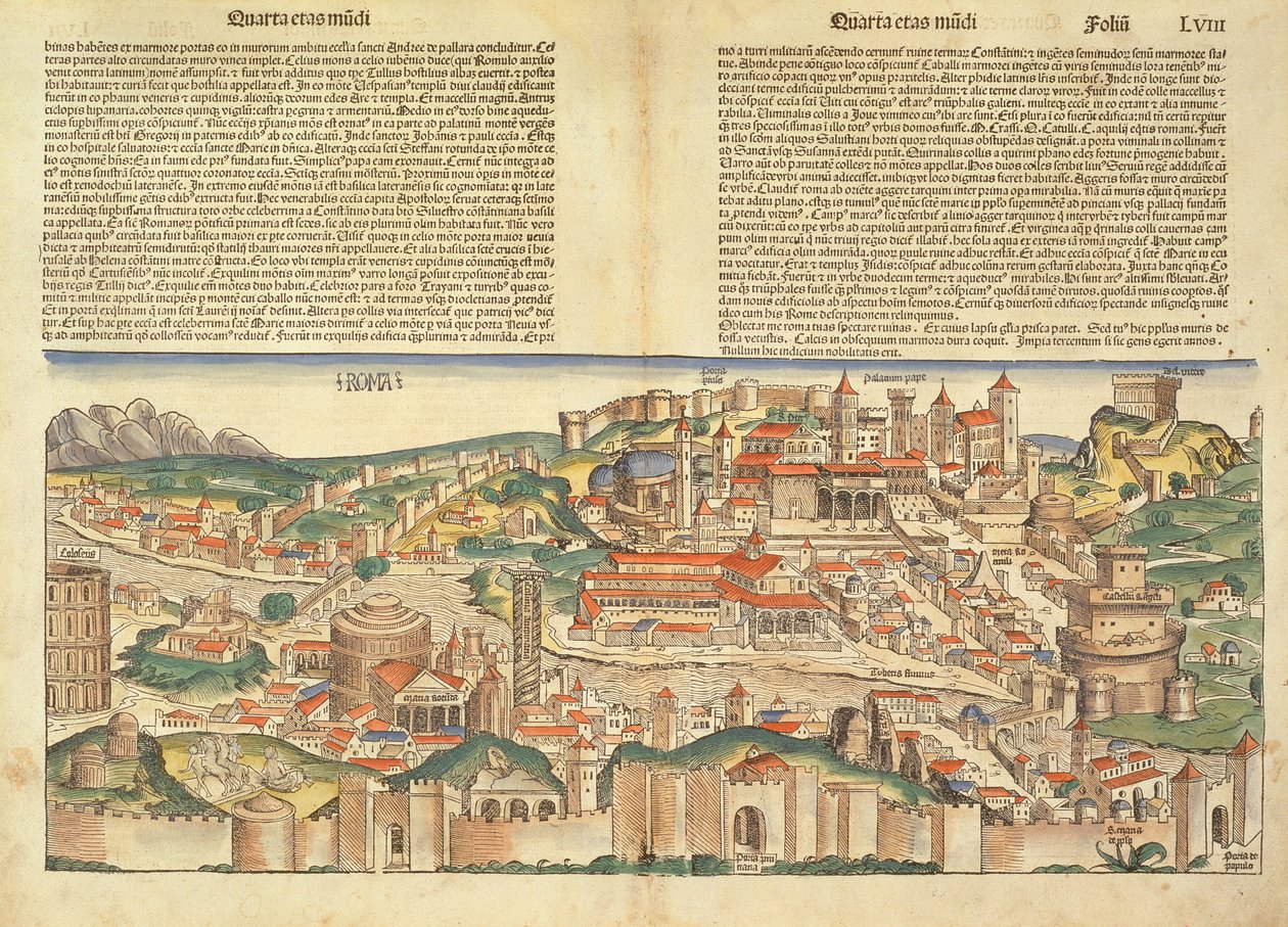 Ansicht der Stadt Rom, aus der Nürnberger Chronik von Hartmann Schedel, 1493 von German School