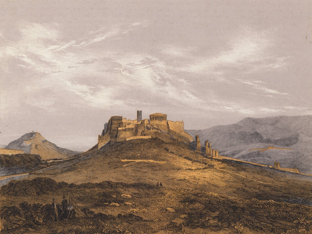 Blick auf die antike Stadt Athen, Griechenland von German School