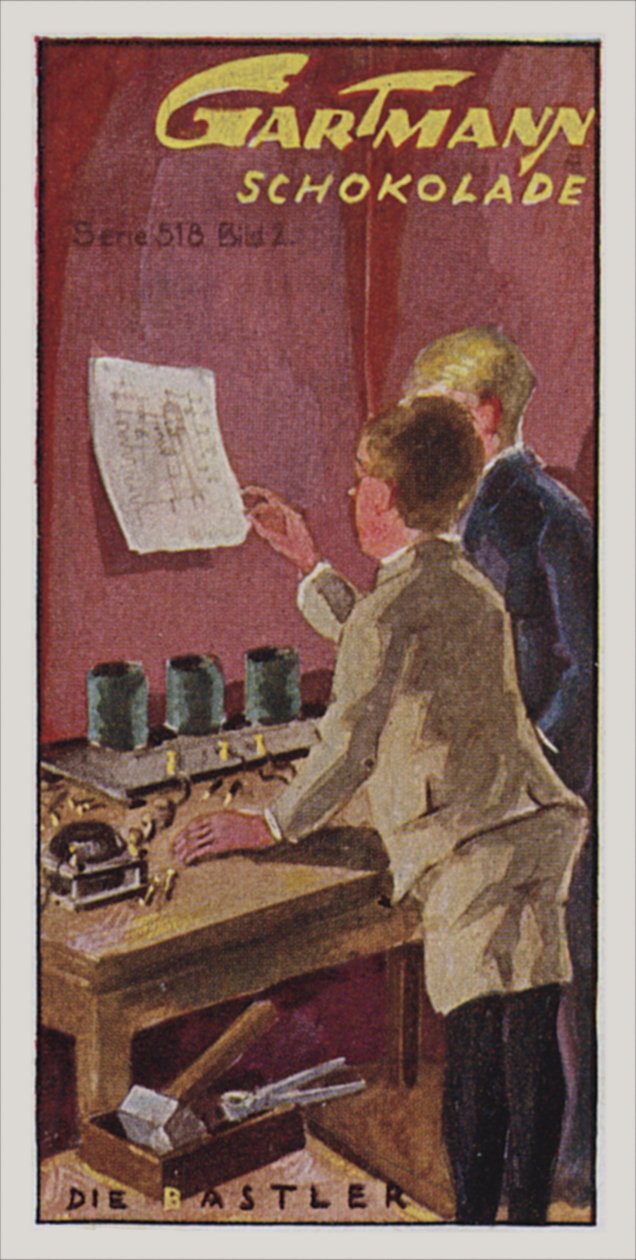 Drahtlos (Farblithografie) von German School