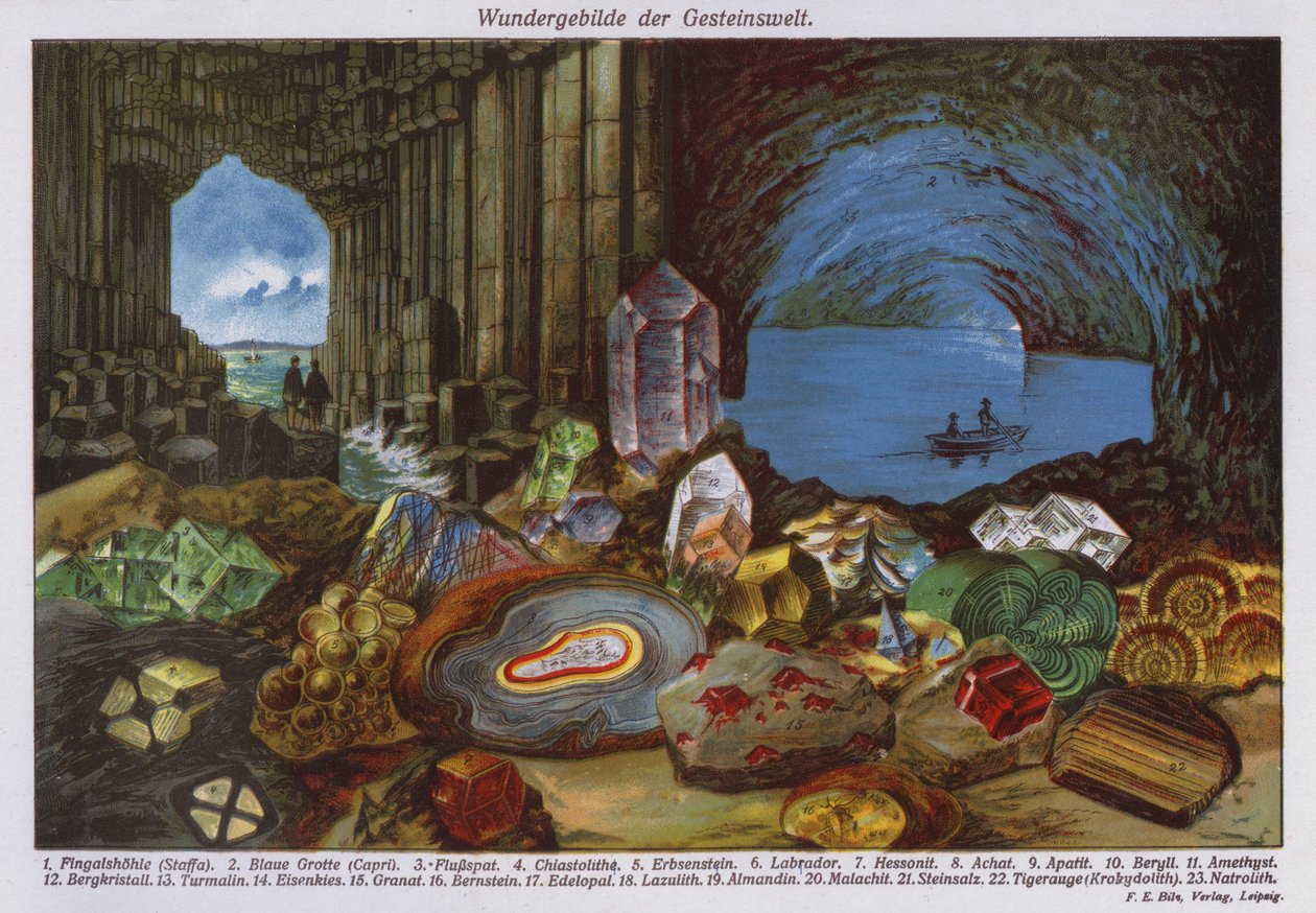 Wunder der Welt oder Felsen und Kristalle von German School