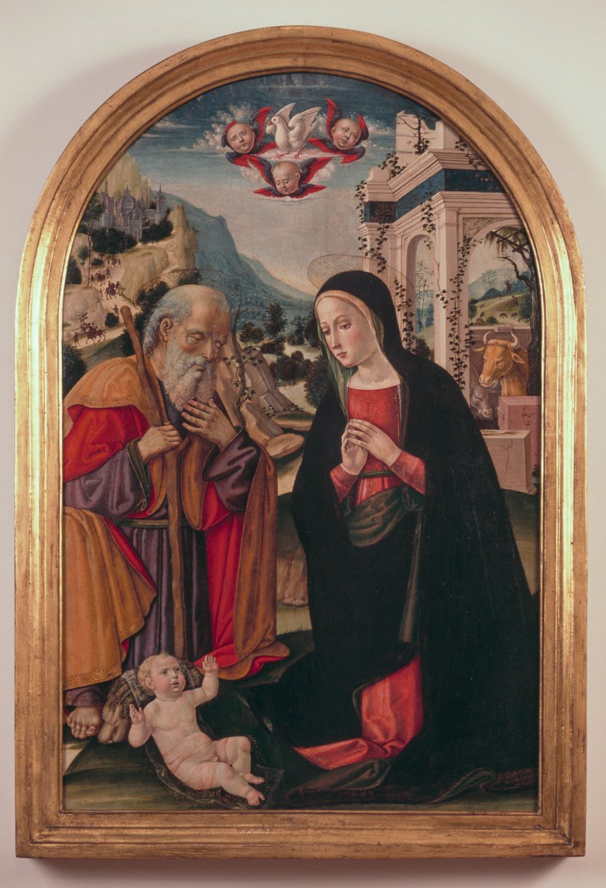 Anbetung des Kindes, ca. 1490-1525, von Girolamo Benvenuto von Gerolamo di Benvenuto