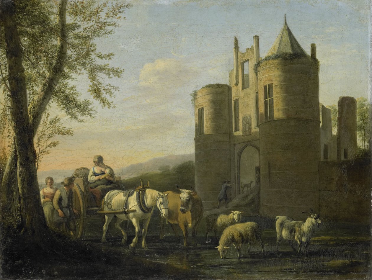 Das Haupttor zum Schloss Egmond von Gerrit Adriaensz Berckheyde