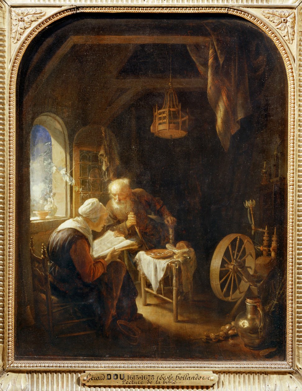 Die Bibellesung oder Anna und Tobias von Gerrit or Gerard Dou