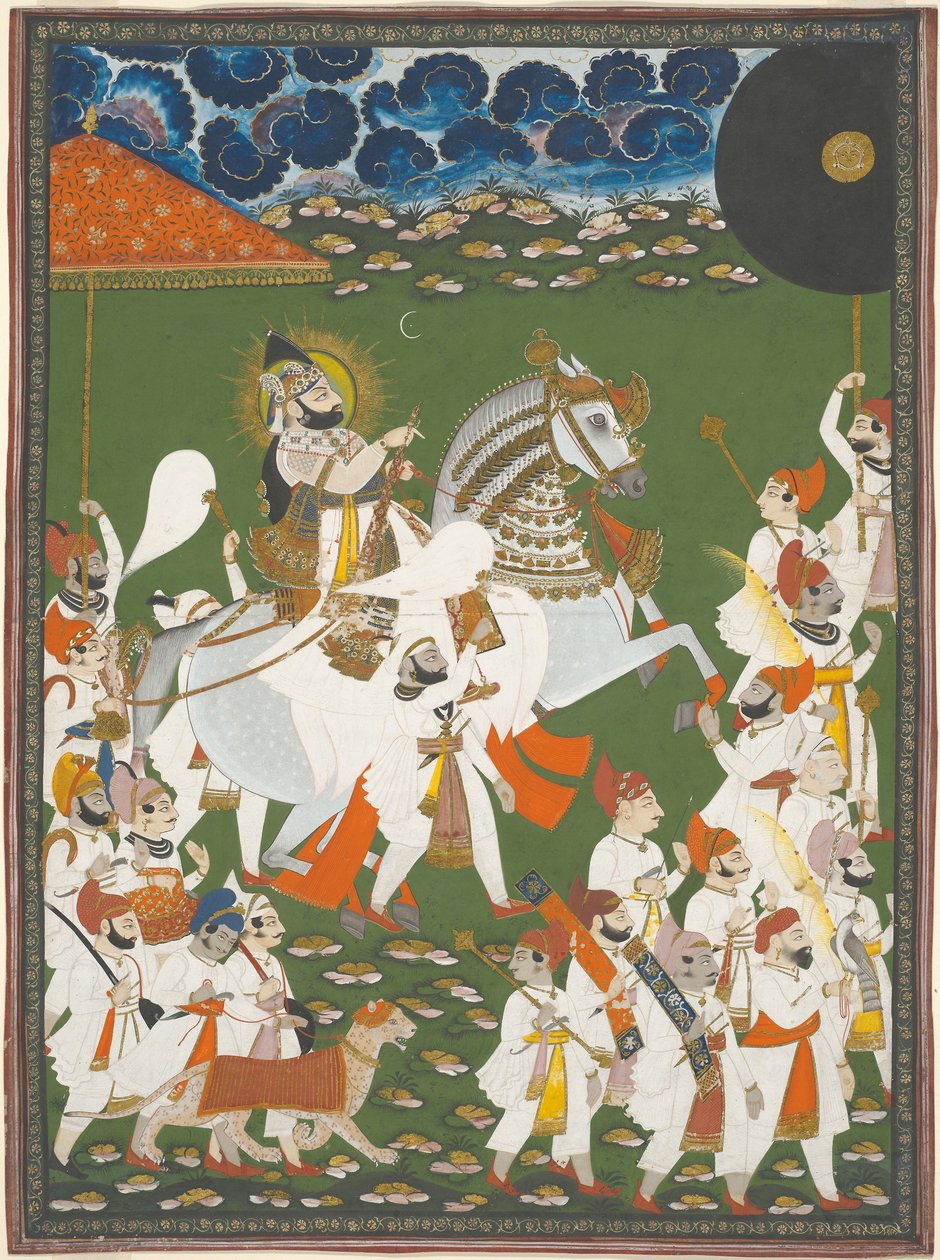 Maharana Bhim Singh in Prozession, um 1820 von Ghasi Ghasi