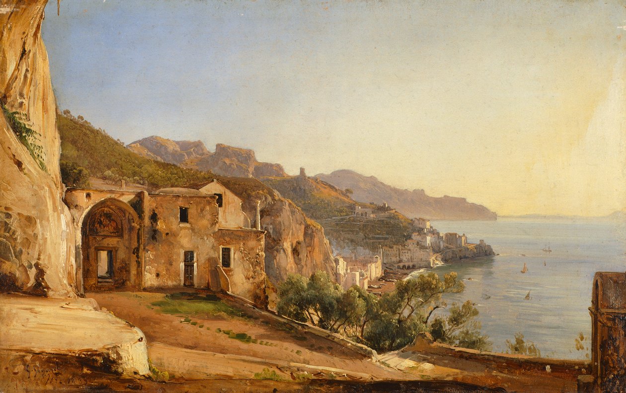 Blick auf Amalfi von der Höhle der Kapuziner von Giacinto Gigante