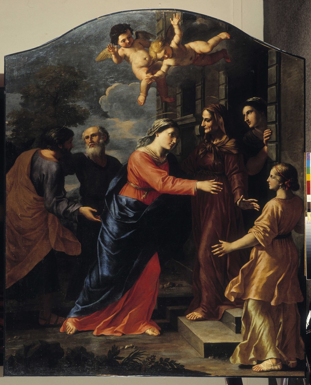 Die Heimsuchung. Die Jungfrau Maria besucht Elisabeth von Giacinto Gimignani or Gemignano