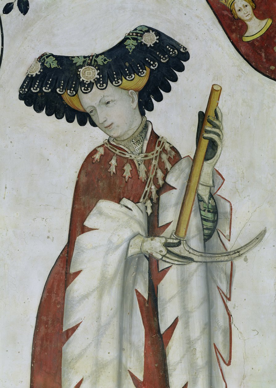 Die neun Helden und die neun Heldinnen, Detail mit Delphine, 1418-30