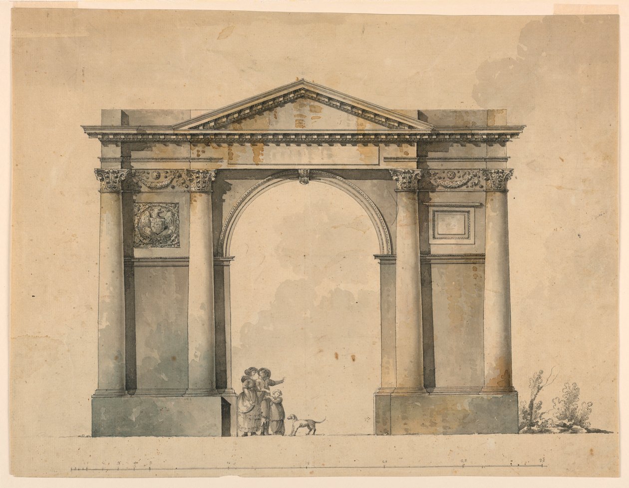 Entwurf für einen Triumphbogen für Napoleon I, Bergamo, Italien von Giacomo Quarenghi