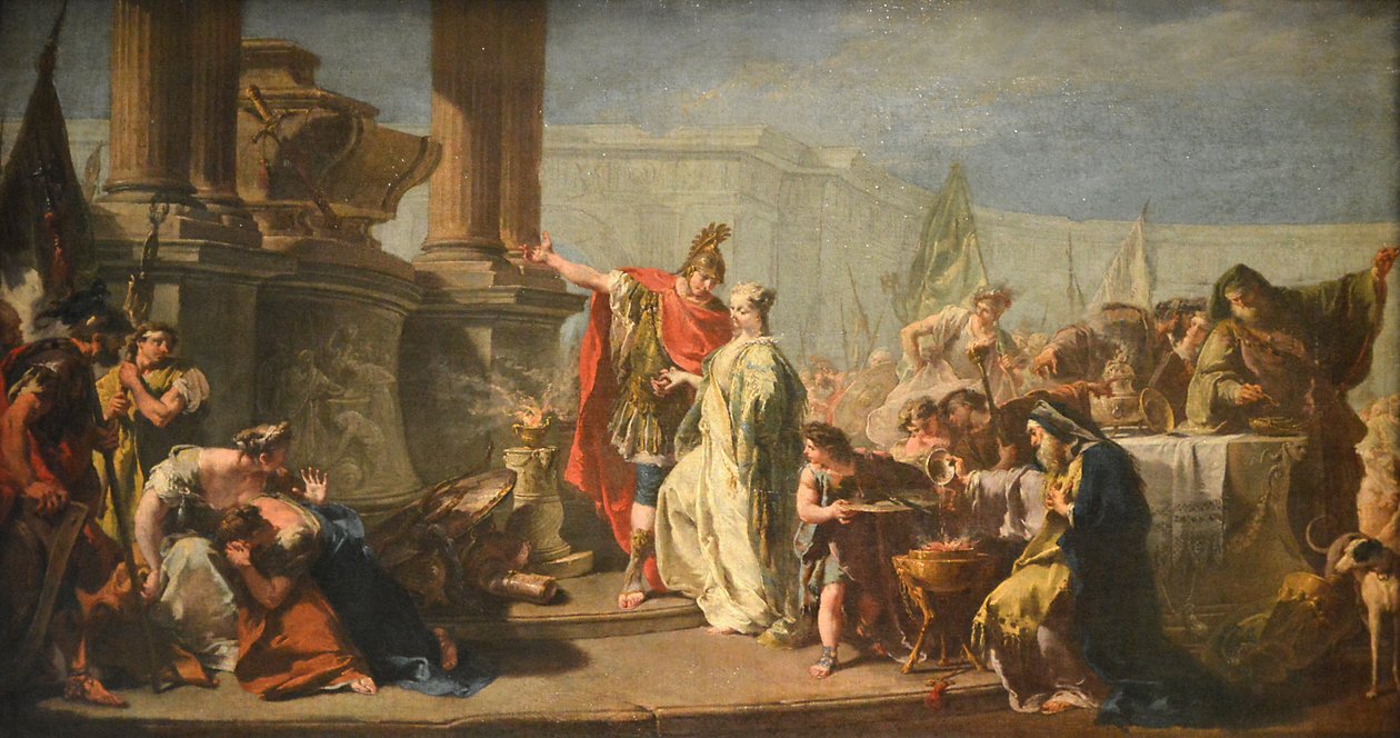 Polyxena vor dem Grab von Achilles von Giambattista Pittoni