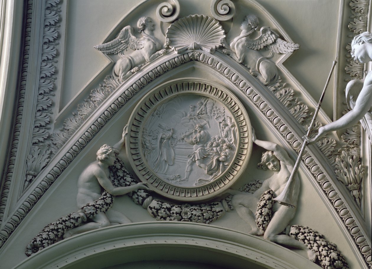 Medaille mit Kaiser Konstantin und der Gründung von St. Peter von Gian Lorenzo Bernini