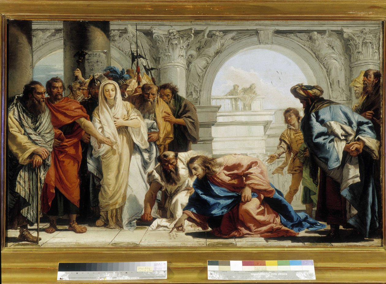 Christus und die Ehebrecherin von Giovanni Domenico Tiepolo