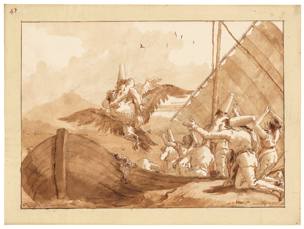 Punchinello von einem Adler entführt von Giandomenico (1727 1804) Tiepolo