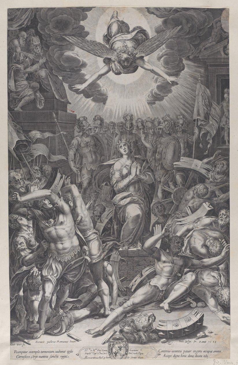 Martyrium der Heiligen Katharina, nach Bernardino Passari von Gijsbert Van Veen