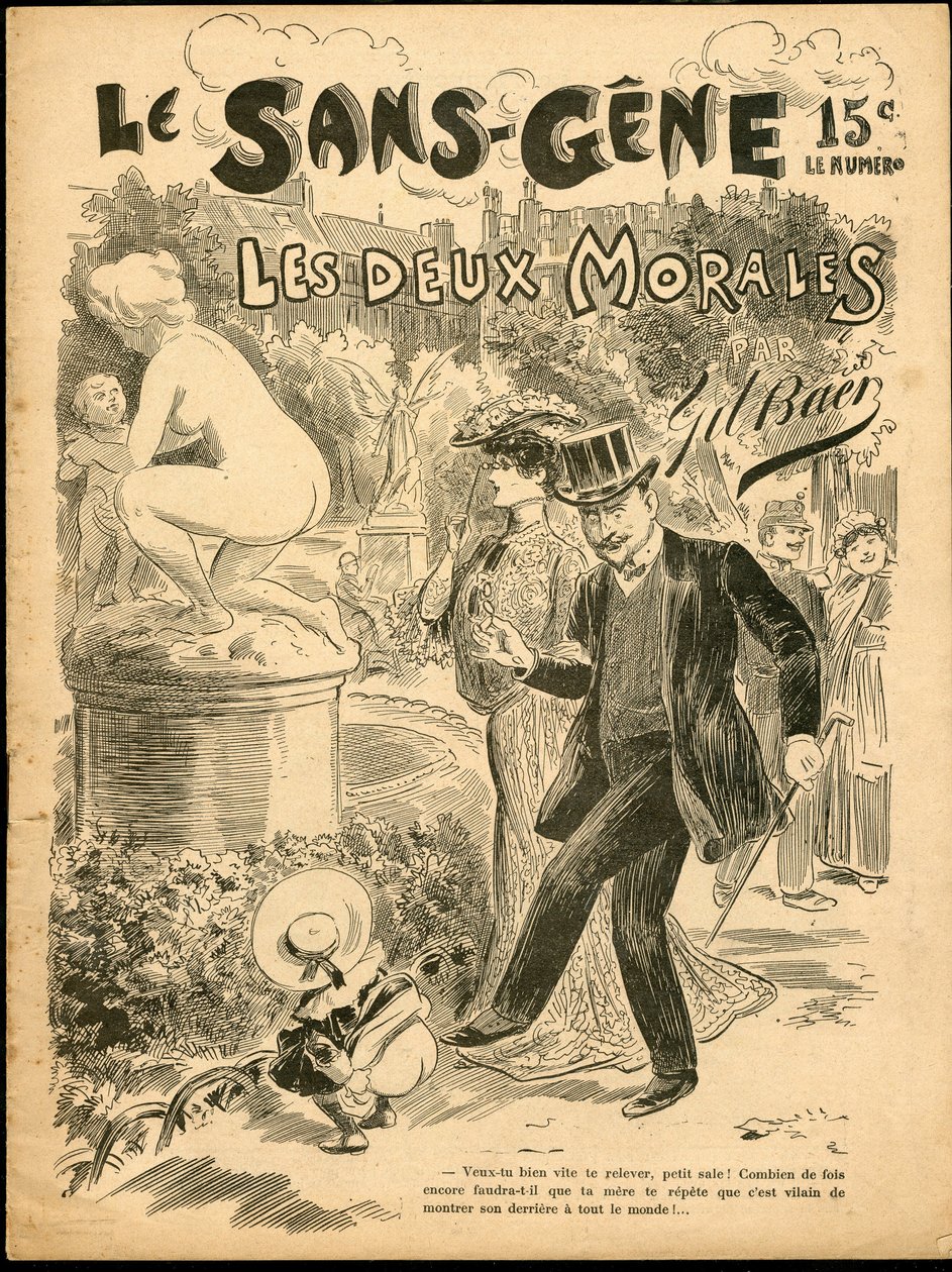 Die Sans Gene - Illustration von Gil Baer (1859-1931): Kunst, Skulptur Statue, Kindheit, Öffentlicher Garten, Nacktheit von Gil (1859 1931) Baer