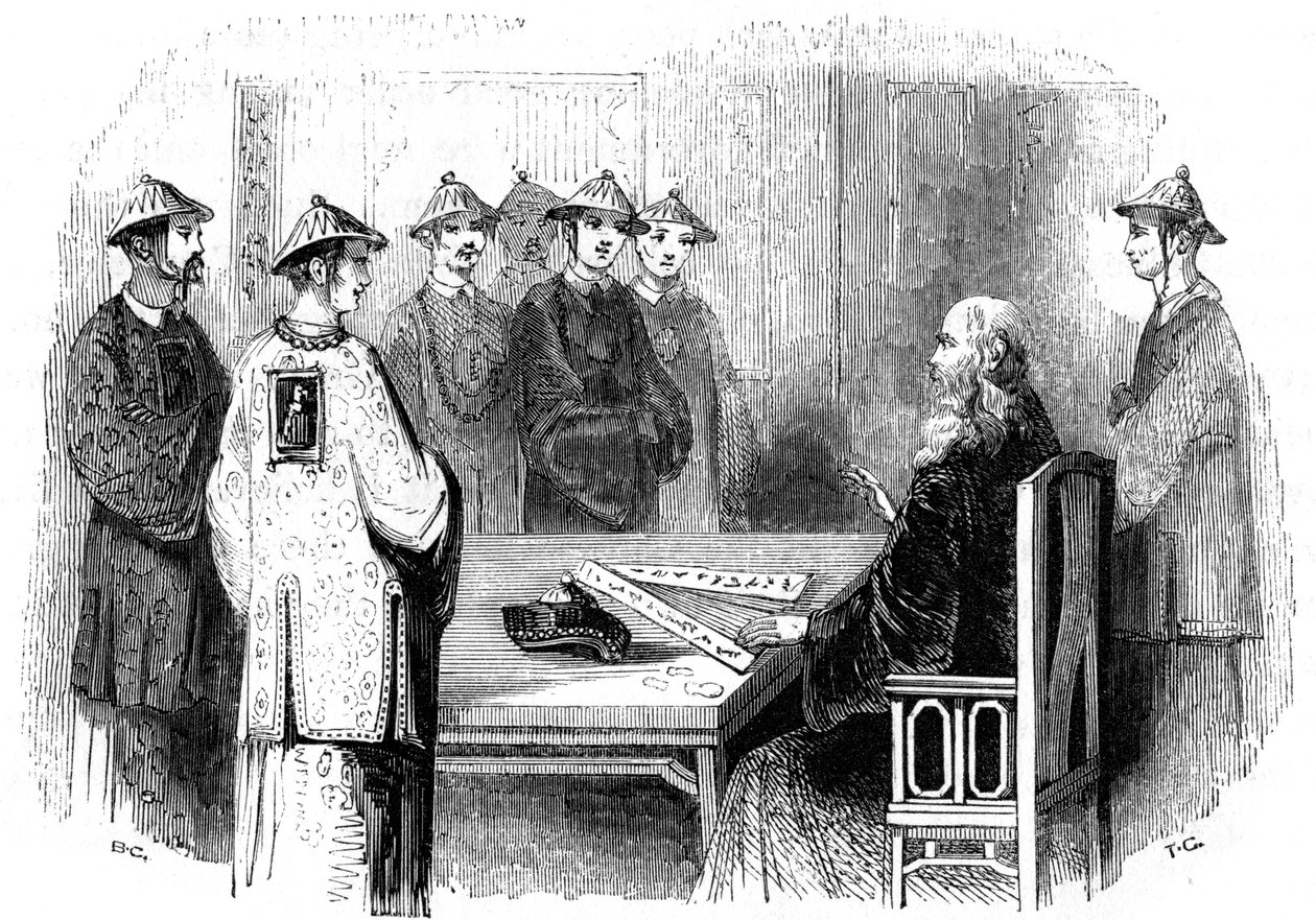 Konfuzius und seine Jünger, 5. Jahrhundert v. Chr., 1847 von Giles