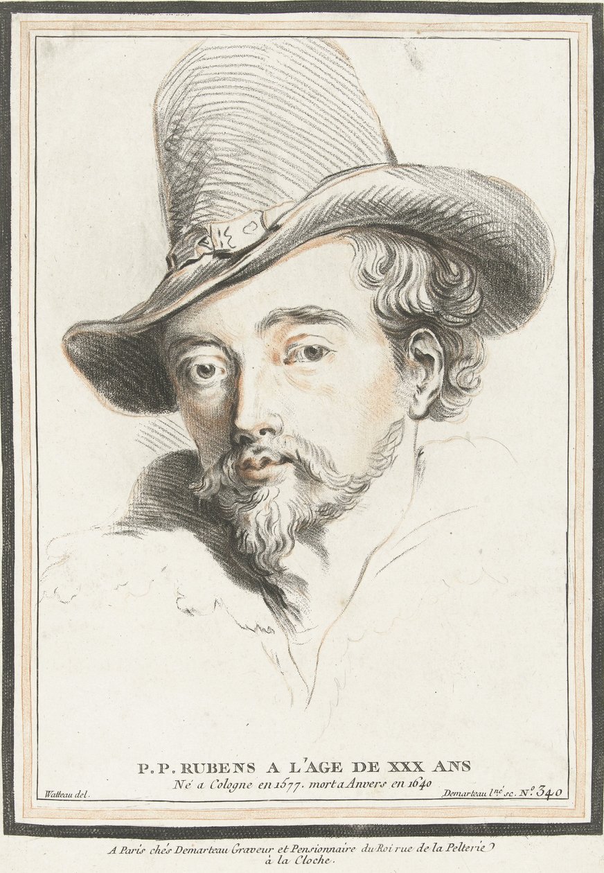 Porträt von Peter Paul Rubens im Alter von 30 Jahren von Gilles Demarteau