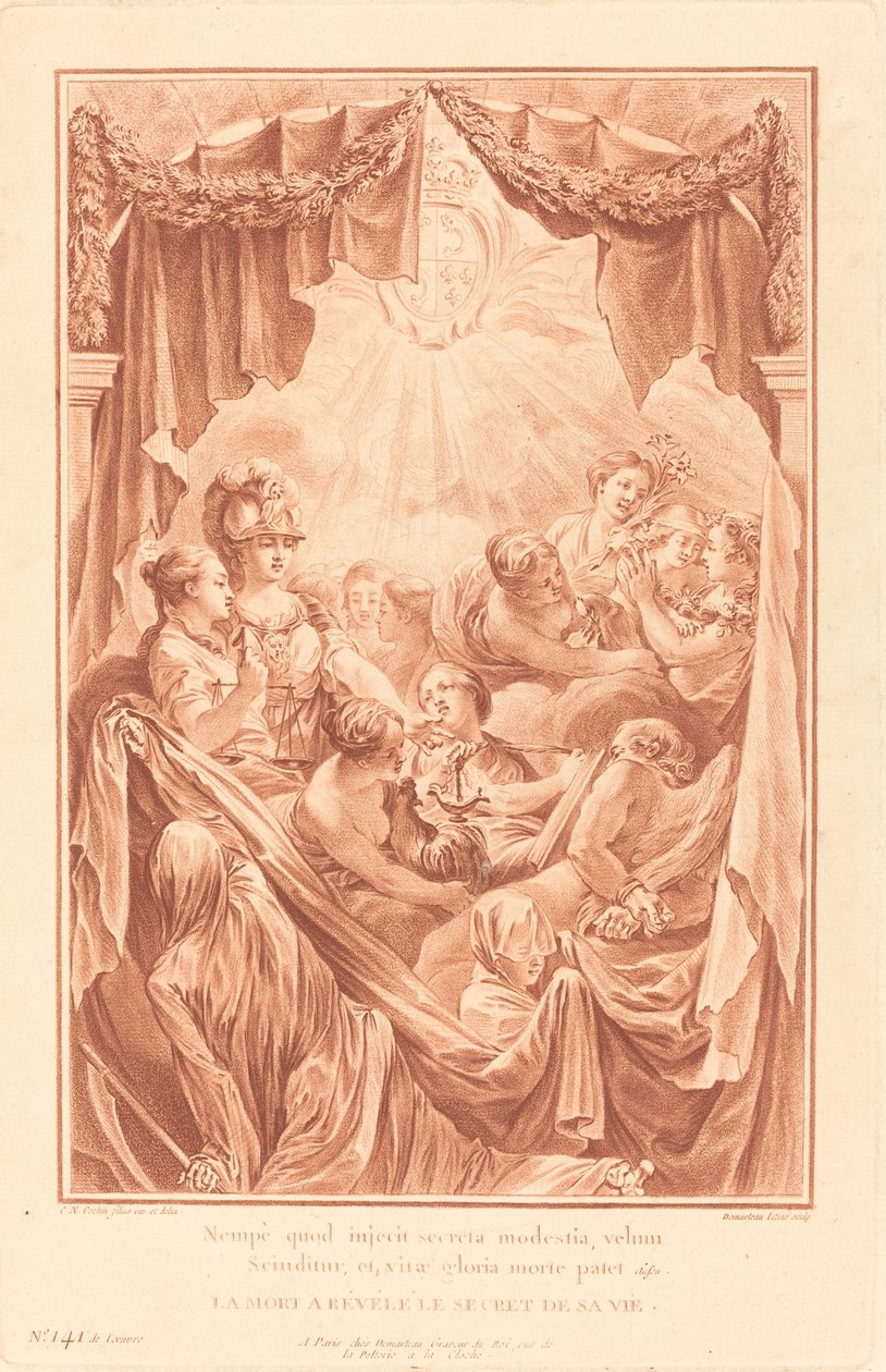 Allegorie auf den Tod des Dauphins von Gilles Demarteau, the Elder after Charles Nicolas Cochin II