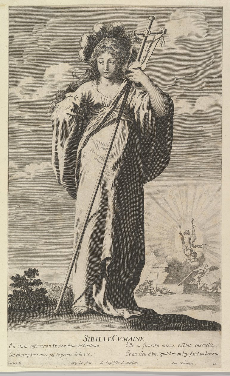 Sibylle von Cumes, ca. 1635. Schöpfer: Gilles Rousselet, Abraham Bosse von Gilles Rousselet and Abraham Bosse