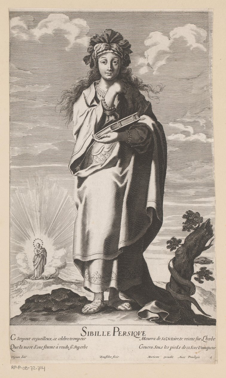 Persische Sibylle, im Hintergrund Maria mit Kind Sibyllen (Serientitel) von Gilles Rousselet