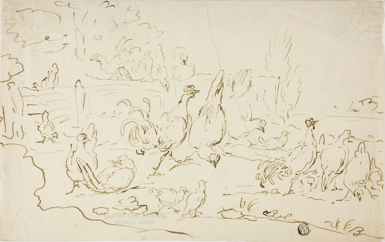 Hühner und Hähne im Hof von Gillis Claesz. de Hondecoeter