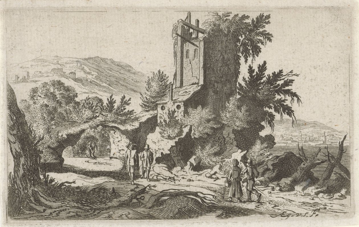 Wanderer bei einer Ruine von Gillis van Scheyndel (I)