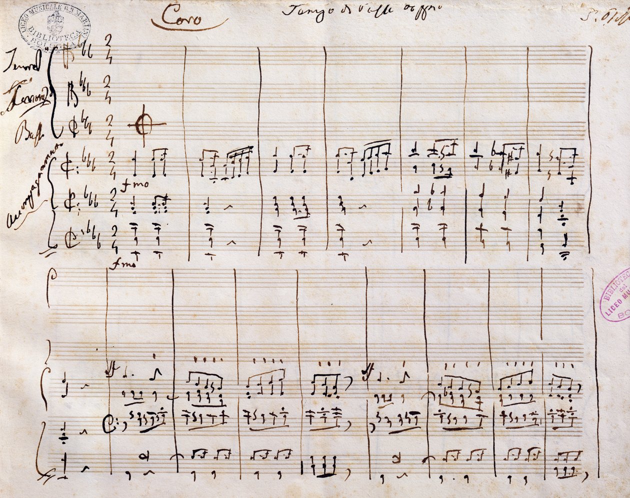 Handschriftliche Partitur von Gioacchino Rossini von Gioachino Rossini