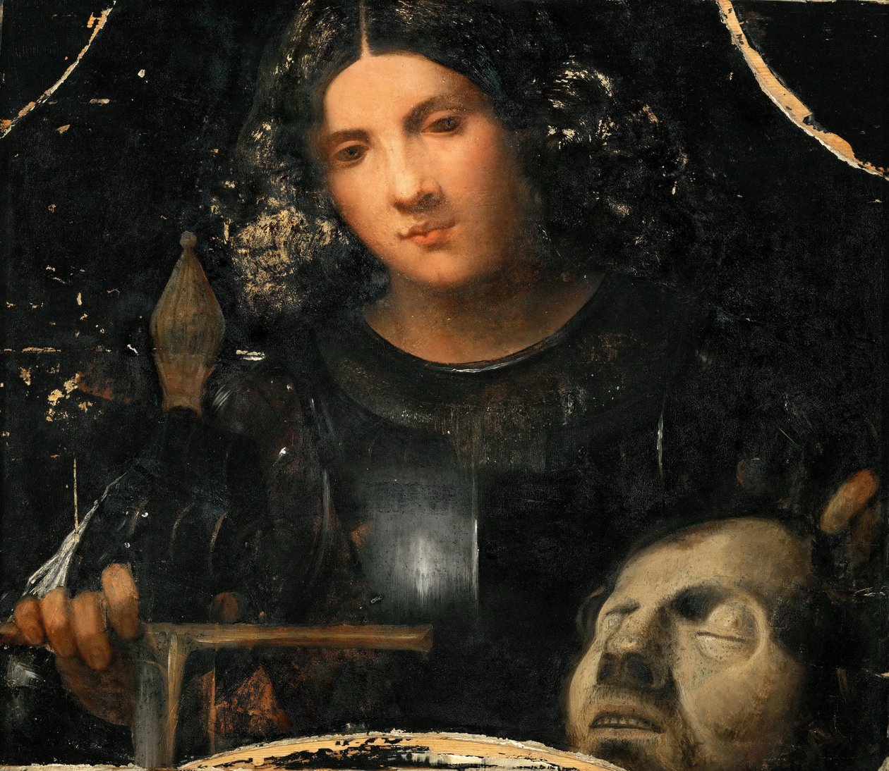 David mit dem Kopf von Goliath von Giorgio (workshop of) Giorgione